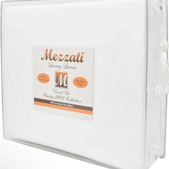 Mezzati Luxury Duvet Cover 3 Piece Set King Size White 1800 Collection Soft - Picture 1 of 9